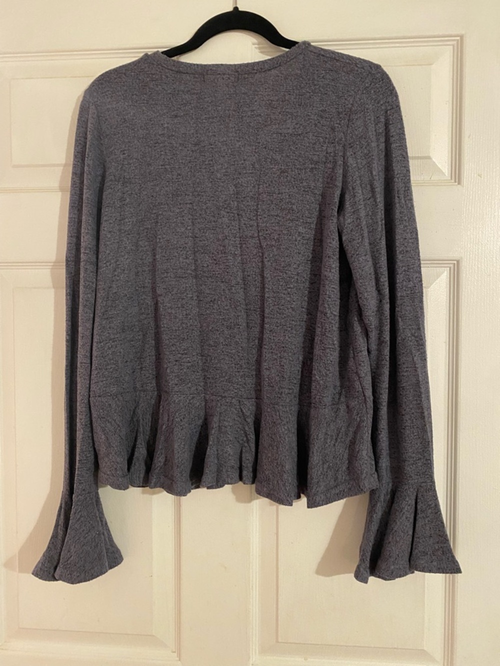 Altar'd State Grey Ruffle-Hem Pullover Sweatshirt - Picture 2 of 3